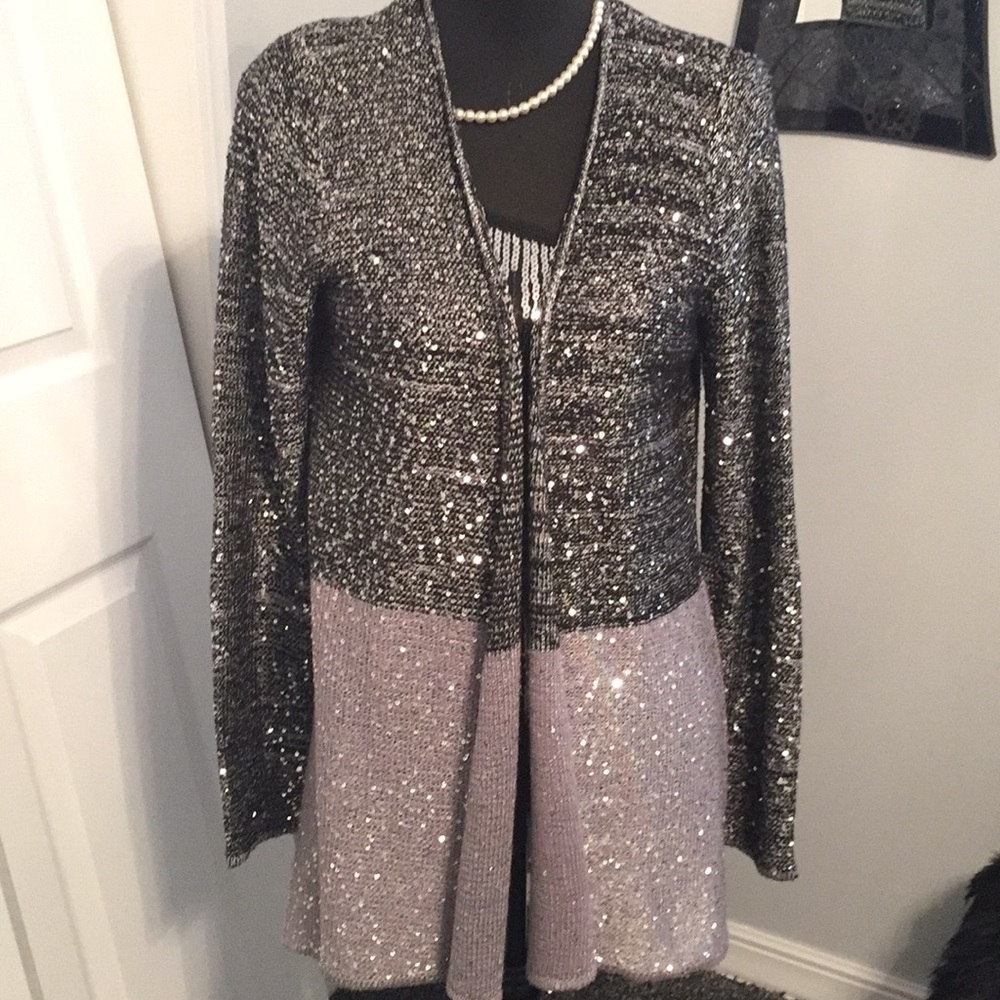 Sparkle sweater black & gray size Large